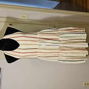 American Eagle Striped Linen Dress L